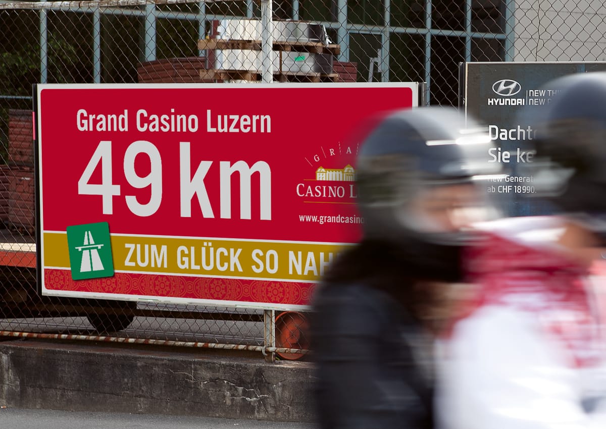 Plakat Kampagne Knonaueramt Grand Casino Luzern